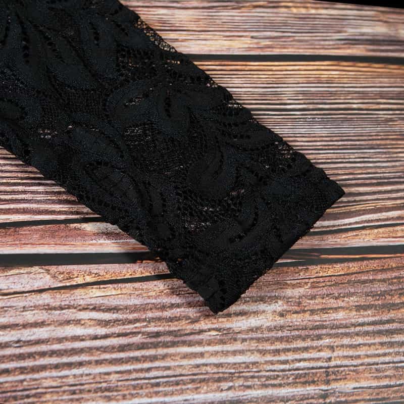 Deep V Lace Bodysuit - Long Sleeve