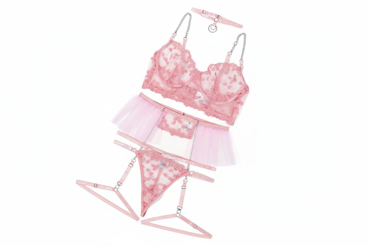 Lace Embroidery Sexy Lingerie Set-11