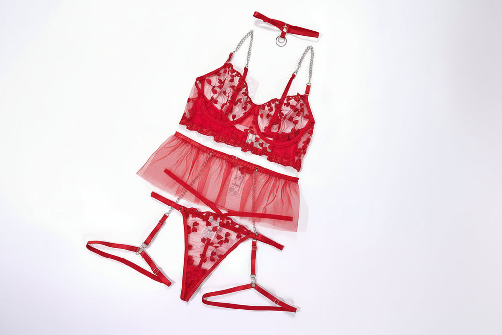 Lace Embroidery Sexy Lingerie Set-12