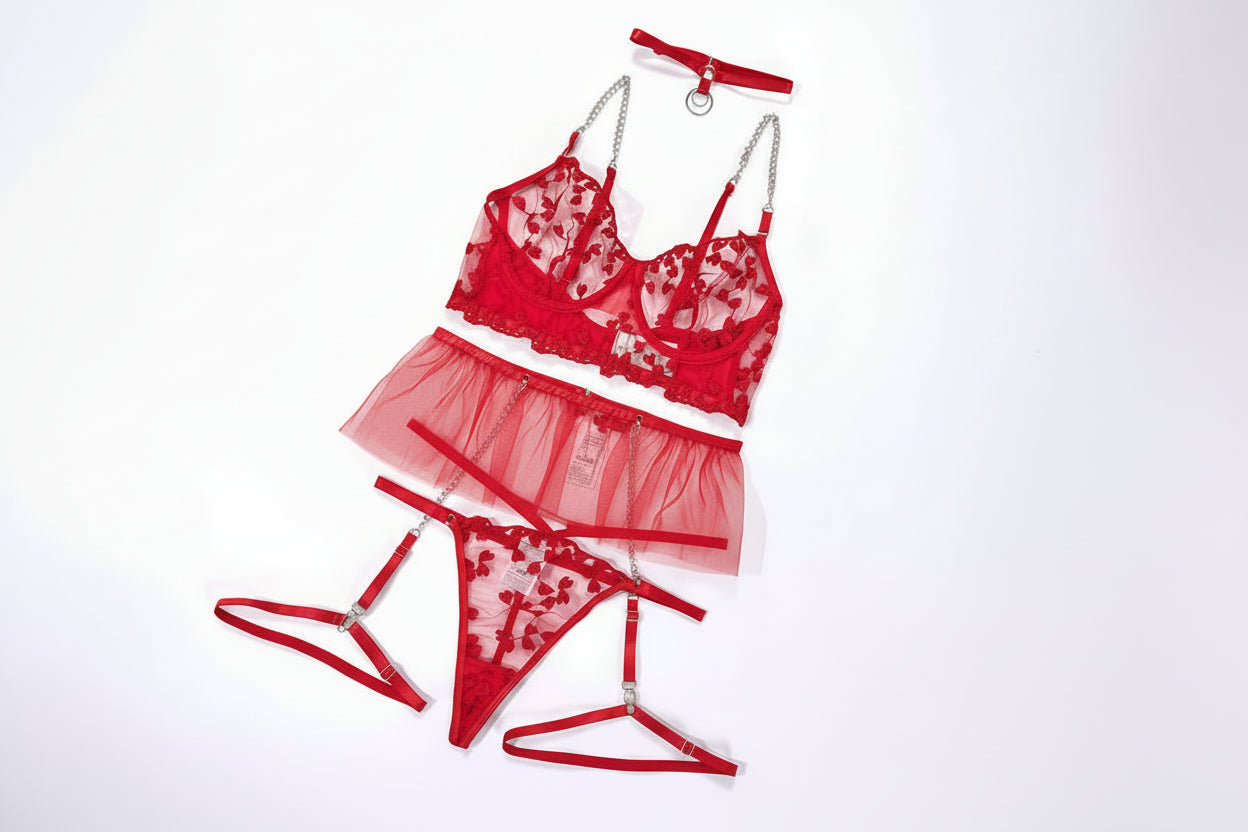 Lace Embroidery Sexy Lingerie Set-12